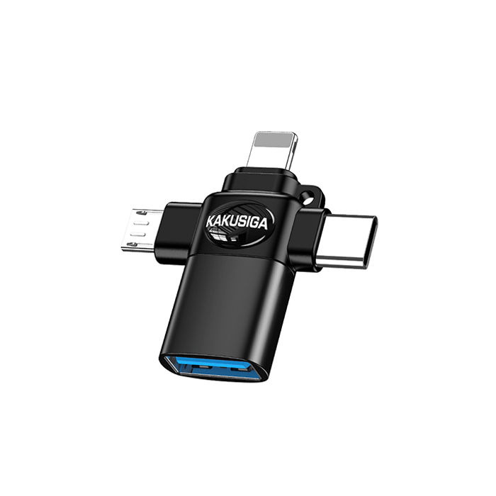 KAKUSIGA KSC-1432 Αντάπτορας / Trinity OTG Adapter Type-C / Lightning / Micro Αρσενικό Σε USB-Α Θηλυκό