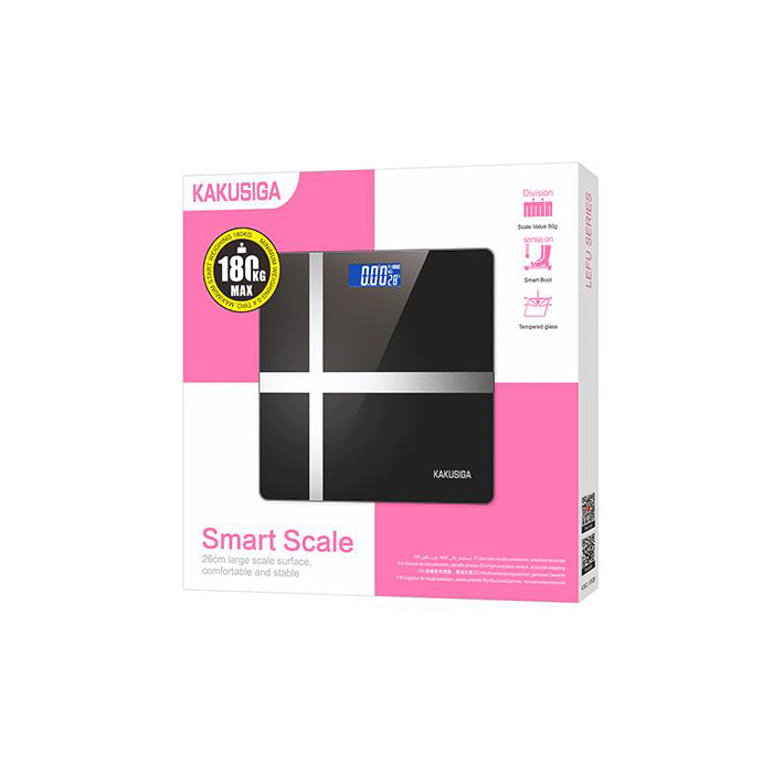 KAKUSIGA KSC-1508 Smart Scale / Ψηφιακή Ζυγαριά 180Kg Max - Χρώμα : Μαυρο