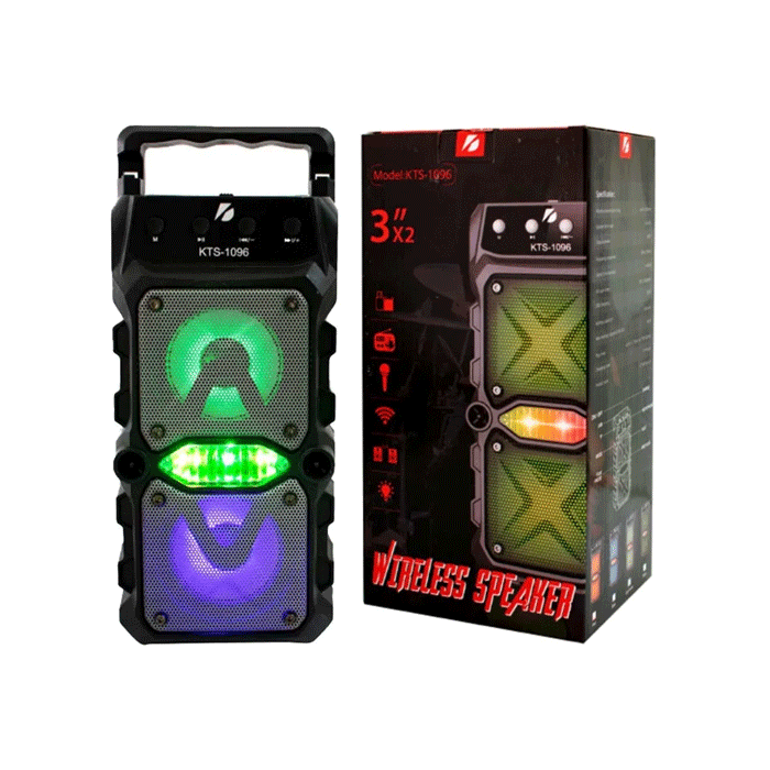 Wireless Speaker KTS-1096 Bluetooth RGB / Ασύρματο Ηχείο Χρώμα : Μαυρο