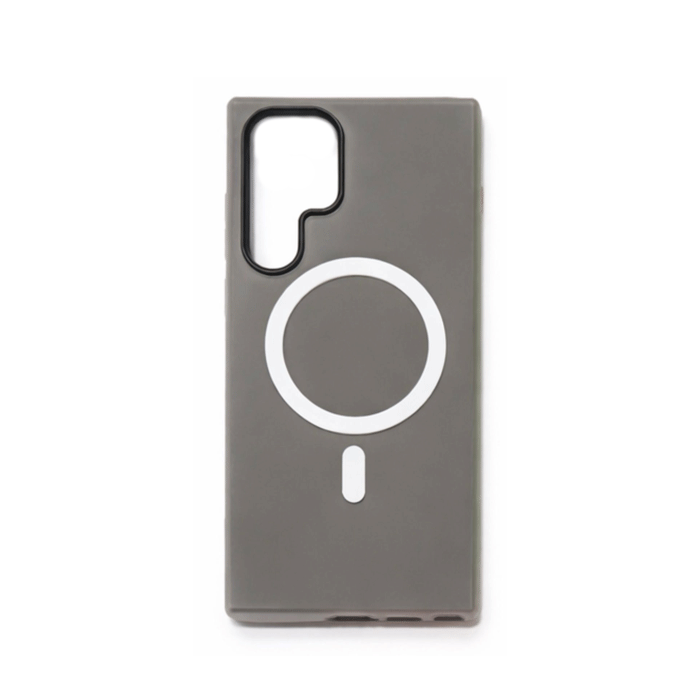 Light Magsafe Back Cover / Μαγνητική Θήκη HQ Για Samsung Galaxy S22 Ultra - Χρώμα : Γκρι - Μαυρο
