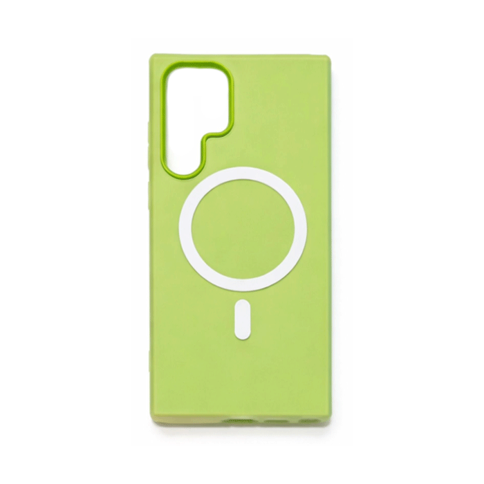 Light Magsafe Back Cover / Μαγνητική Θήκη HQ Για Samsung Galaxy S22 Ultra - Χρώμα : Ανοιχτό Πράσινο