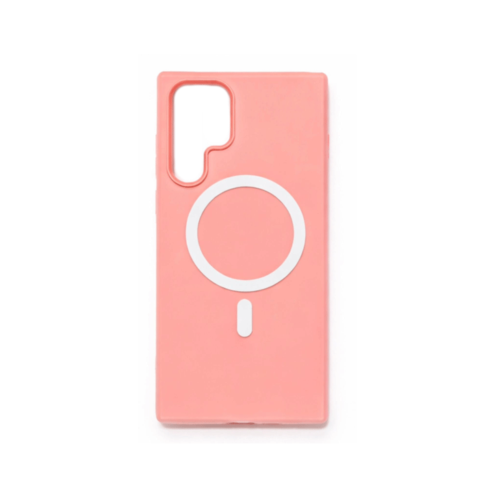 Light Magsafe Back Cover / Μαγνητική Θήκη HQ Για Samsung Galaxy S22 Ultra - Χρώμα : Ανοιχτό Ροζ