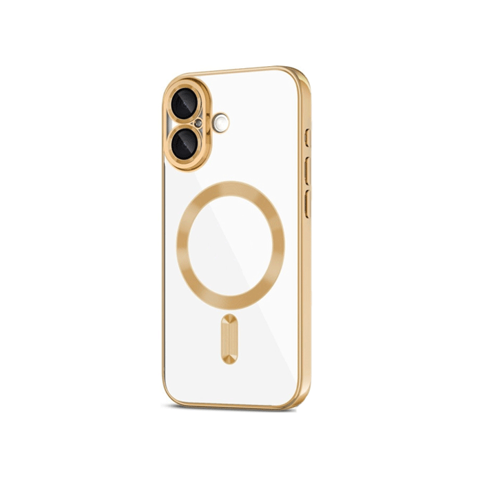 Magsafe Back Cover / Μαγνητική Θήκη HQ Για Iphone 16 Με Τζαμάκι Κάμερας - Χρώμα : Χρυσό