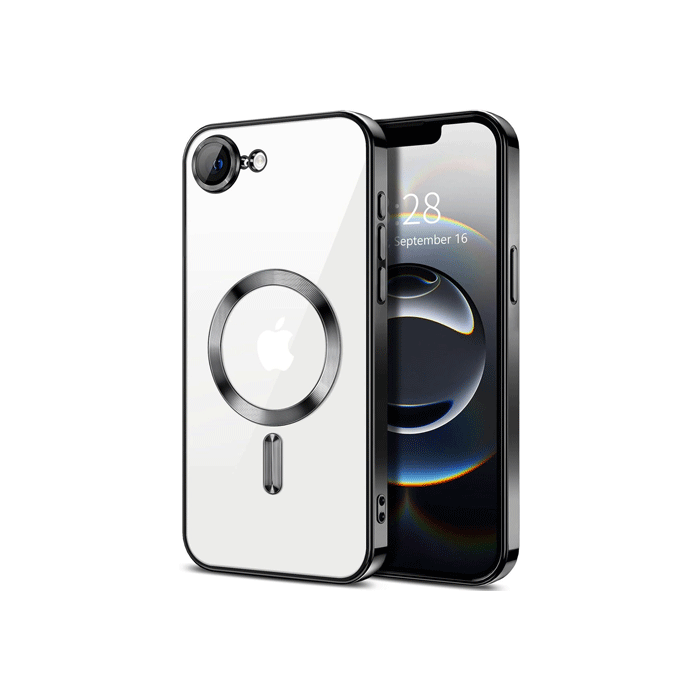Magsafe Back Cover / Μαγνητική Θήκη HQ Για Iphone 16E Με Τζαμάκι Κάμερας - Χρώμα : Μαύρο