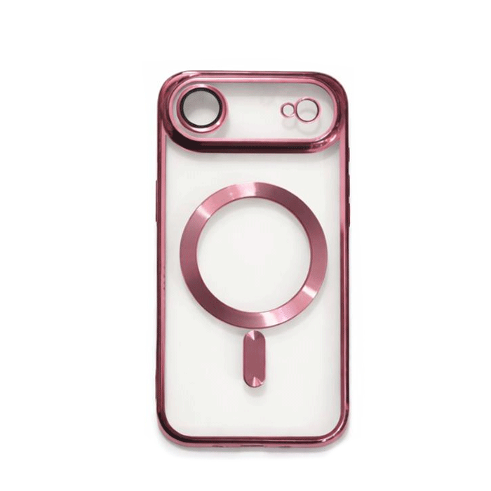 Magsafe Back Cover / Μαγνητική Θήκη HQ Για Iphone 17 Air Με Τζαμάκι Κάμερας - Χρώμα : Ροζ