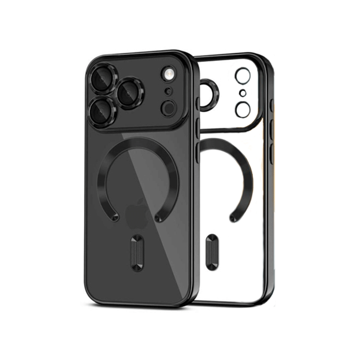 Magsafe Back Cover / Μαγνητική Θήκη HQ Για Iphone 17 Pro Max Με Τζαμάκι Κάμερας - Χρώμα : Μαύρο