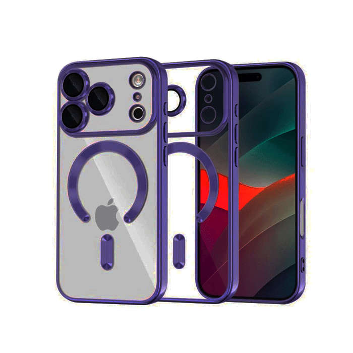 Magsafe Back Cover / Μαγνητική Θήκη HQ Για Iphone 17 Pro Max Με Τζαμάκι Κάμερας - Χρώμα : Μωβ