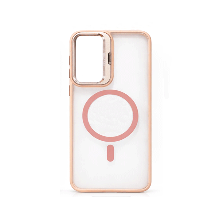 New Magsafe Back Cover / Μαγνητική Θήκη Με Βάση Για Samsung Galaxy A07 - Χρώμα : Ροζ