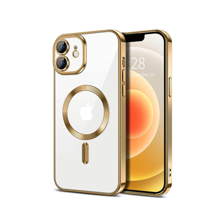 Magsafe Back Cover / Μαγνητική Θήκη HQ Για Iphone 11 Με Τζαμάκι Κάμερας - Χρώμα : Χρυσό
