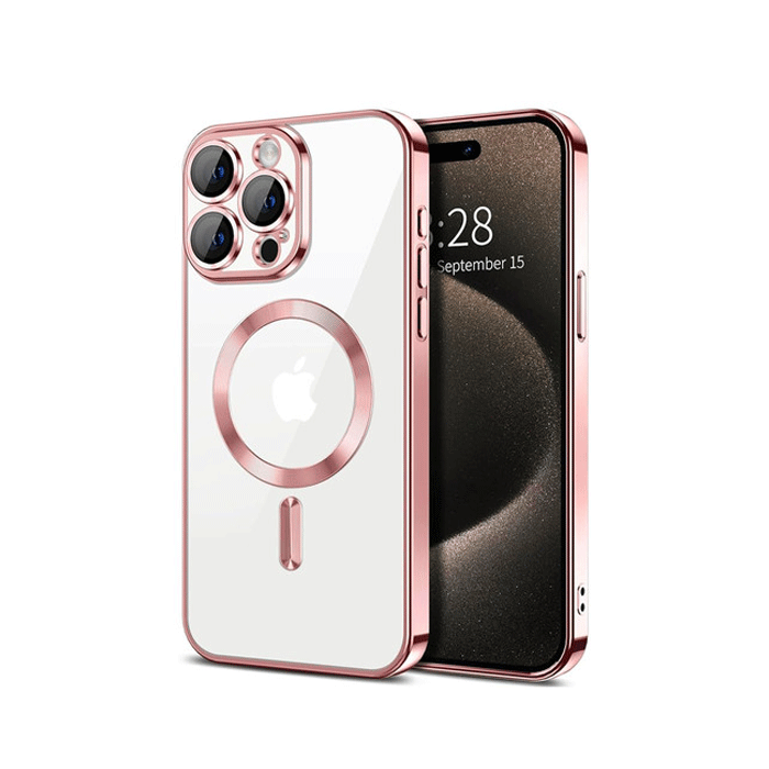 Magsafe Back Cover / Μαγνητική Θήκη HQ Για Iphone 11 Pro Max Με Τζαμάκι Κάμερας - Χρώμα : Χρυσό Ροζ
