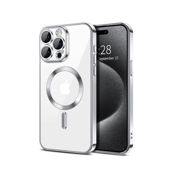 Magsafe Back Cover / Μαγνητική Θήκη HQ Για Iphone 11 Pro Με Τζαμάκι Κάμερας - Χρώμα : Ασημί