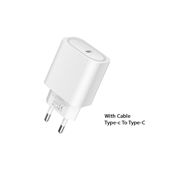 PZX P26 Φορτιστής / Charger με 1 θύρα Type-C 20W Με Καλώδιο Type-C Σε Type-C - Χρώμα: Λευκό