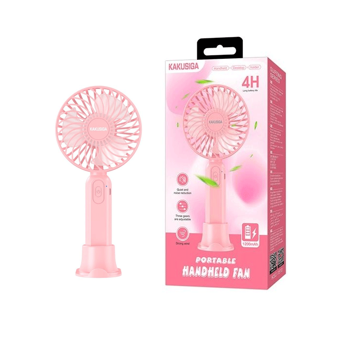 KAKUSIGA KSC-1510 Portable Handheld Fan / Φορητός ανεμιστήρας χειρός - Χρώμα : Ροζ