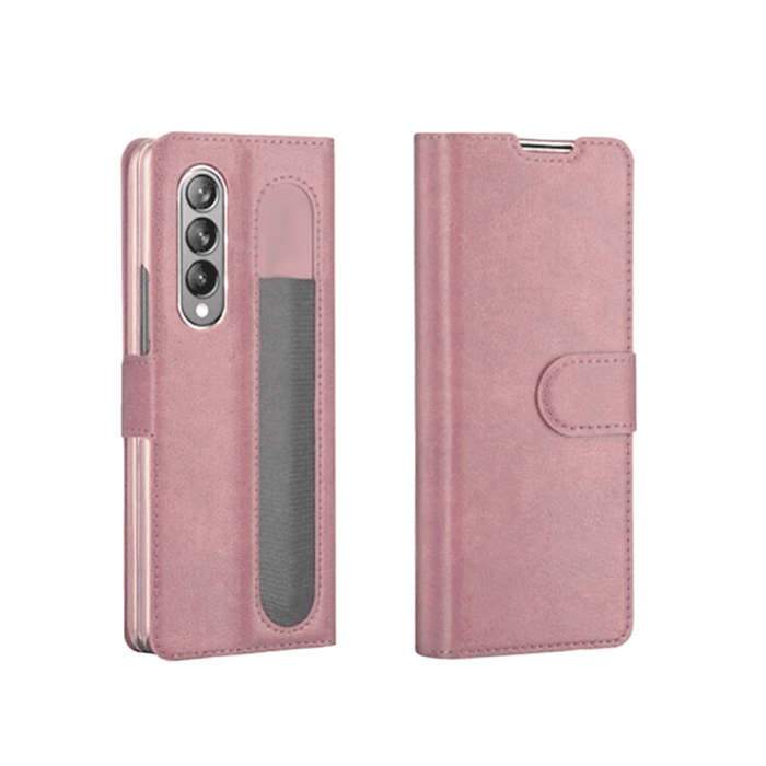 Θήκη Βιβλίο / Book Case Με Κλιπ για Samsung Galaxy Z Fold 5 - Χρώμα: Χρυσό Ροζ