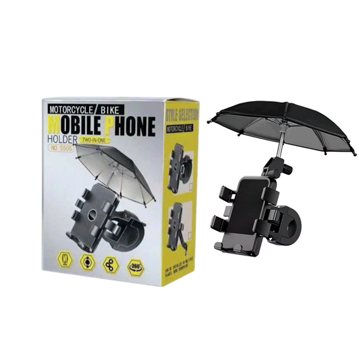 O-LONNIE S505 Βάση στήριξης Μηχανής 360° για τηλέφωνο με Ομπρέλα - Χρώμα: Μαύρο