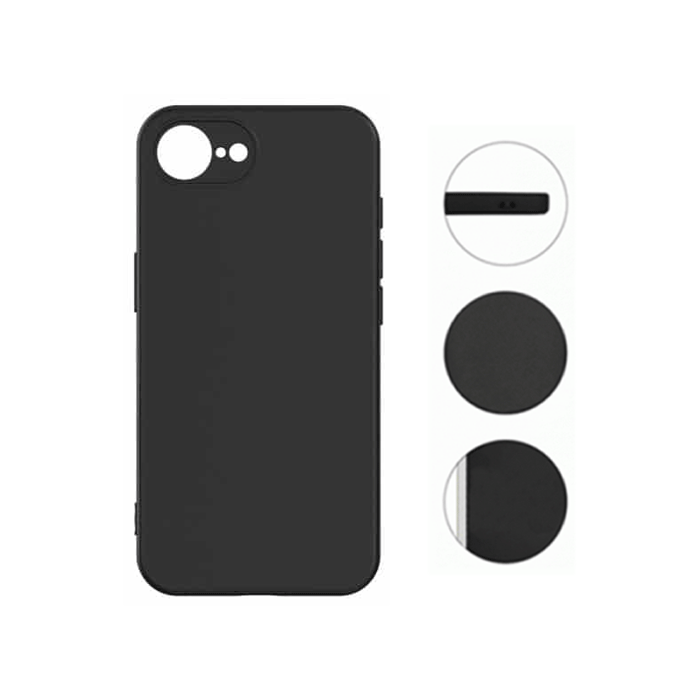 Θήκη Πλάτης Σιλικόνης Soft HQ Back Cover για IPhone 16e - Χρώμα : Μαυρο