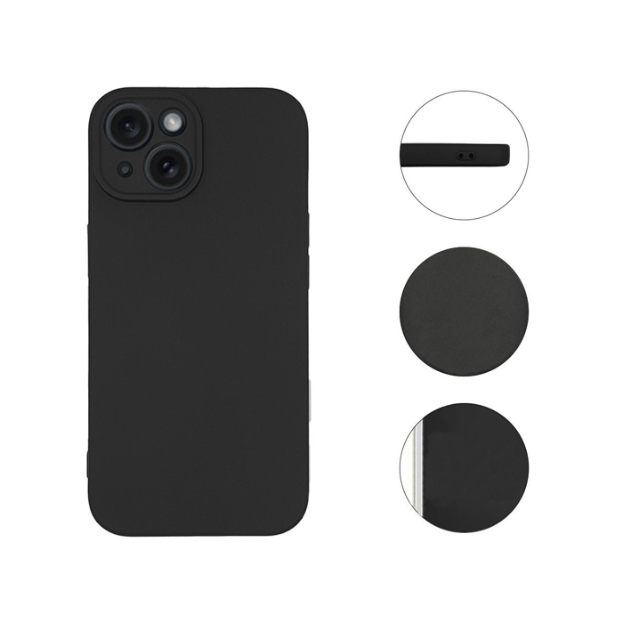 Θήκη Πλάτης Σιλικόνης Soft HQ Back Cover για IPhone 15 - Χρώμα : Μαυρο