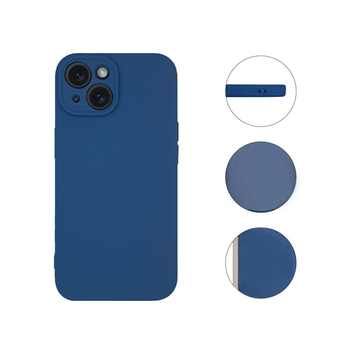 Θήκη Πλάτης Σιλικόνης Soft HQ Back Cover για IPhone 15 - Χρώμα : Σκούρο Μπλε