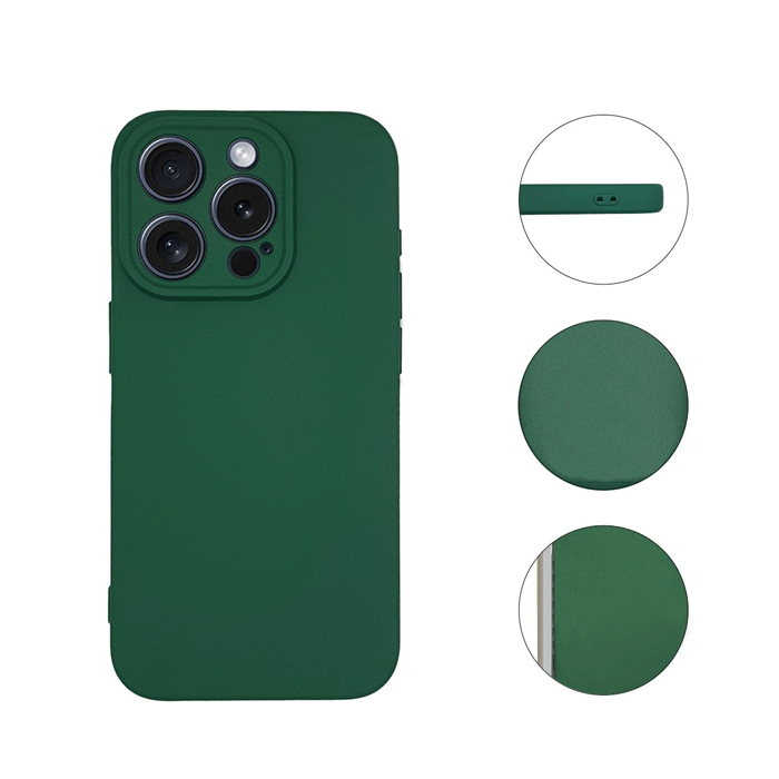 Θήκη Πλάτης Σιλικόνης Soft HQ Back Cover για IPhone 16 Pro Max - Χρώμα : Σκούρο Πράσινο