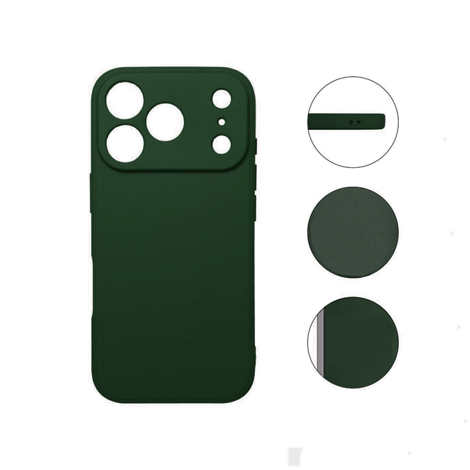 Θήκη Πλάτης Σιλικόνης Soft HQ Back Cover για IPhone 17 Pro - Χρώμα : Σκούρο Πράσινο