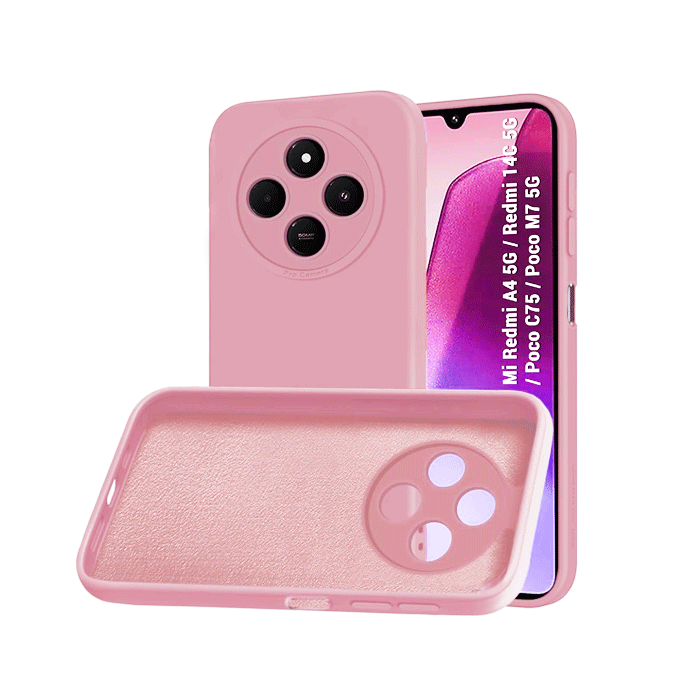 Θήκη Πλάτης Σιλικόνης Soft HQ Back Cover για Xiaomi Redmi A4 5G / Redmi 14C / Poco C75 / Poco M7 5G - Χρώμα : Ροζ