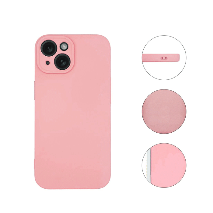 Θήκη Πλάτης Σιλικόνης Soft HQ Back Cover για IPhone 15 - Χρώμα : Ροζ