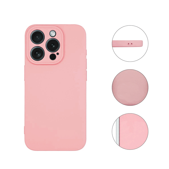 Θήκη Πλάτης Σιλικόνης Soft HQ Back Cover για IPhone 16 Pro Max - Χρώμα : Ροζ