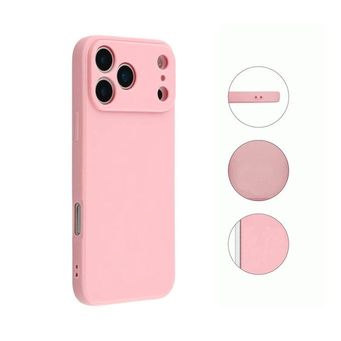Θήκη Πλάτης Σιλικόνης Soft HQ Back Cover για IPhone 17 Pro - Χρώμα : Ροζ