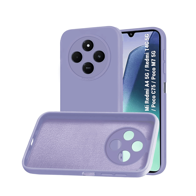 Θήκη Πλάτης Σιλικόνης Soft HQ Back Cover για Xiaomi Redmi A4 5G / Redmi 14C / Poco C75 / Poco M7 5G - Χρώμα : Μωβ