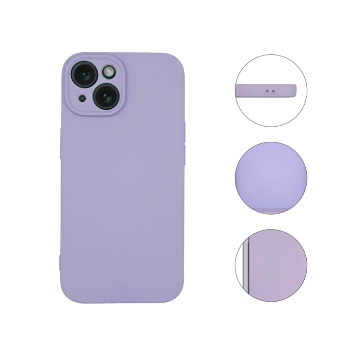 Θήκη Πλάτης Σιλικόνης Soft HQ Back Cover για IPhone 15 - Χρώμα : Μωβ