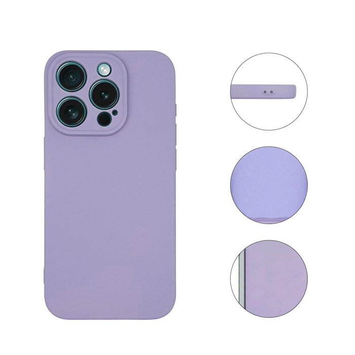 Θήκη Πλάτης Σιλικόνης Soft HQ Back Cover για IPhone 16 Pro Max - Χρώμα : Λιλά