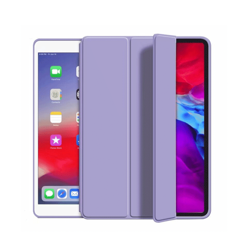 Slim PD Smart Tri-Fold Cover HQ With Pen Case For Apple Ipad 10.2 / 10.5 - Color : Purple