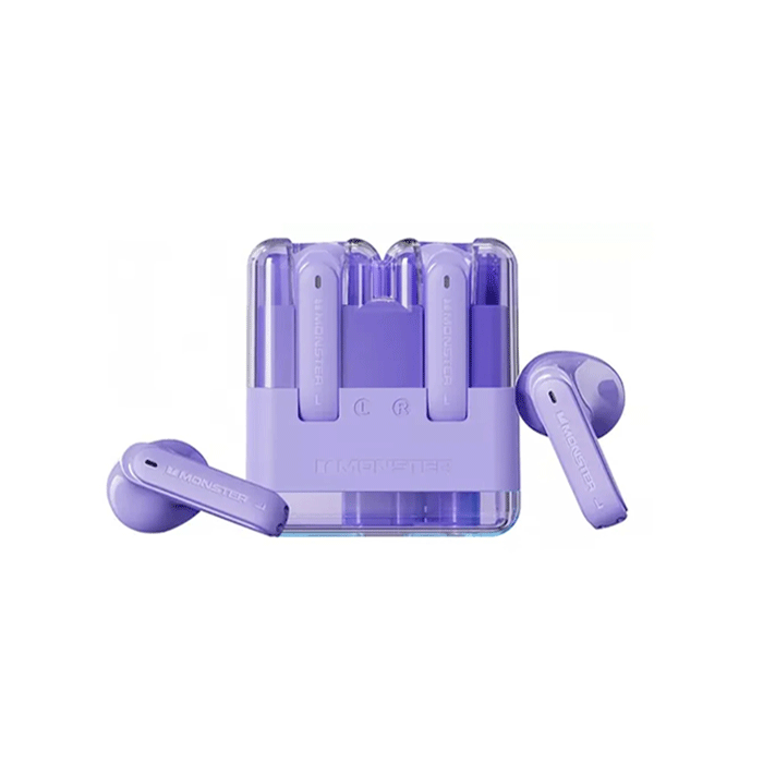 Monster XKT12 Earbud Bluetooth Earphones Ακουστικά με Θήκη Φόρτισης - Χρώμα : Μωβ