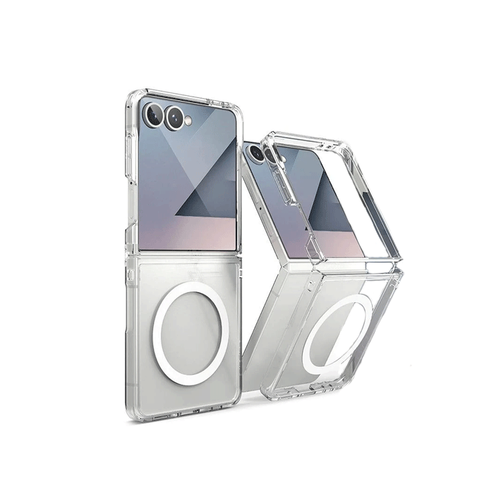 Magsafe Back Cover / Μαγνητική Θήκη Σιλικόνη Για Samsung Galaxy Z Flip 7 - Χρώμα : Διάφανο
