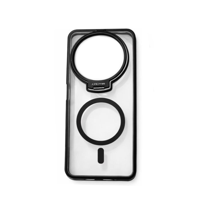 New Magsafe Back Cover For Xiaomi Redmi Note 14 Pro 4G With Stand - Color : Black