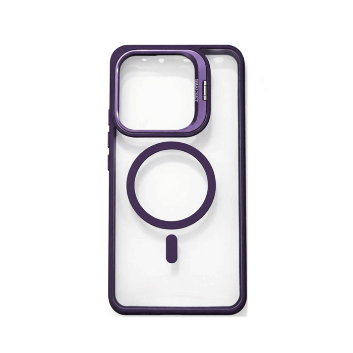New Magsafe Back Cover For Xiaomi Redmi 13C With Stand - Color : Purple