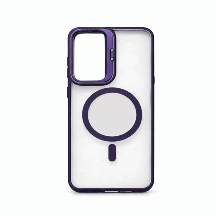New Magsafe Back Cover For Samsung Galaxy S24 Plus With Stand - Color : Purple