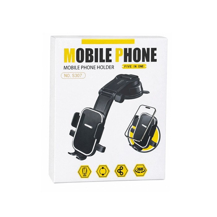 O-LONNIE S307 Mobile Car Stand with Adjustable Hooks - Color: Black