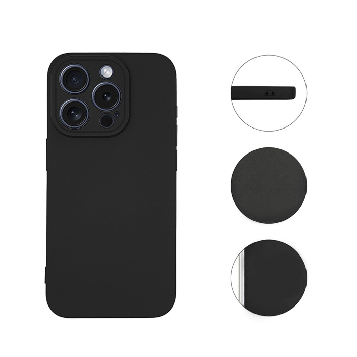 Soft HQ Back Cover For IPhone 16 Pro Max - Color : Black