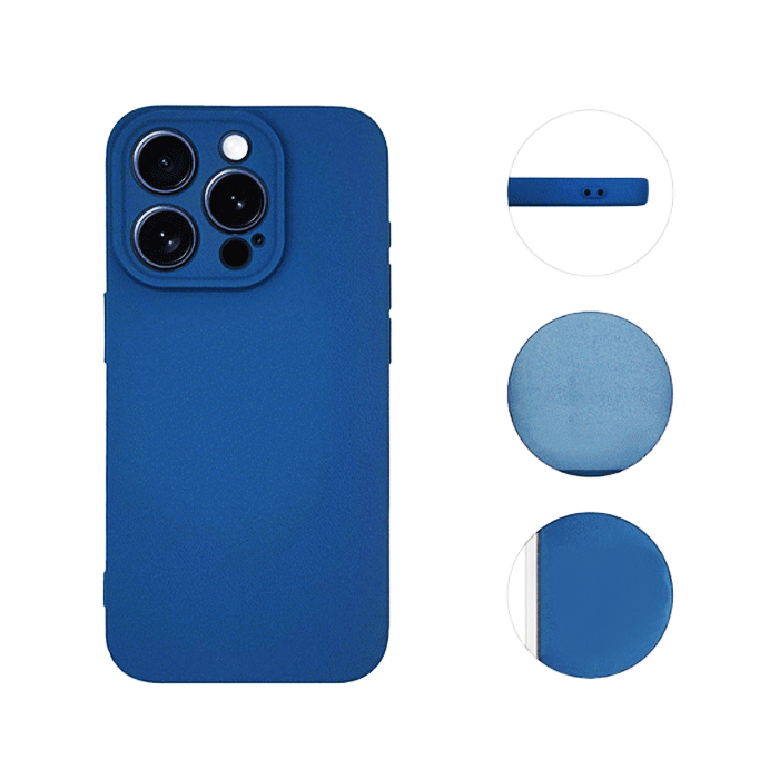 Soft HQ Back Cover For IPhone 16 Pro Max - Color : Dark Blue